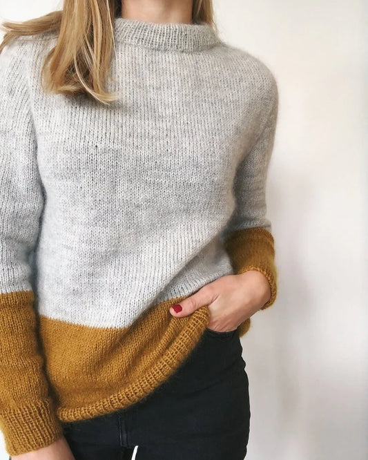 Contrast Sweater | PetiteKnit Printed Knitting Pattern