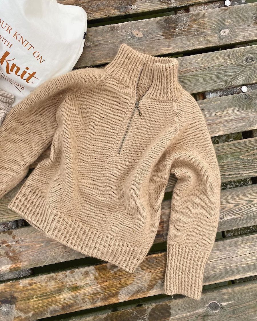 Zipper Sweater | PetiteKnit Printed Knitting Pattern