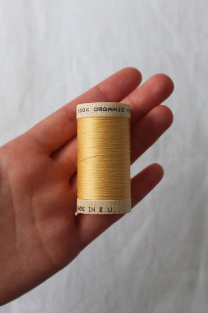 scanfil 100% organic cotton thread wooden reel 100m sun #4802