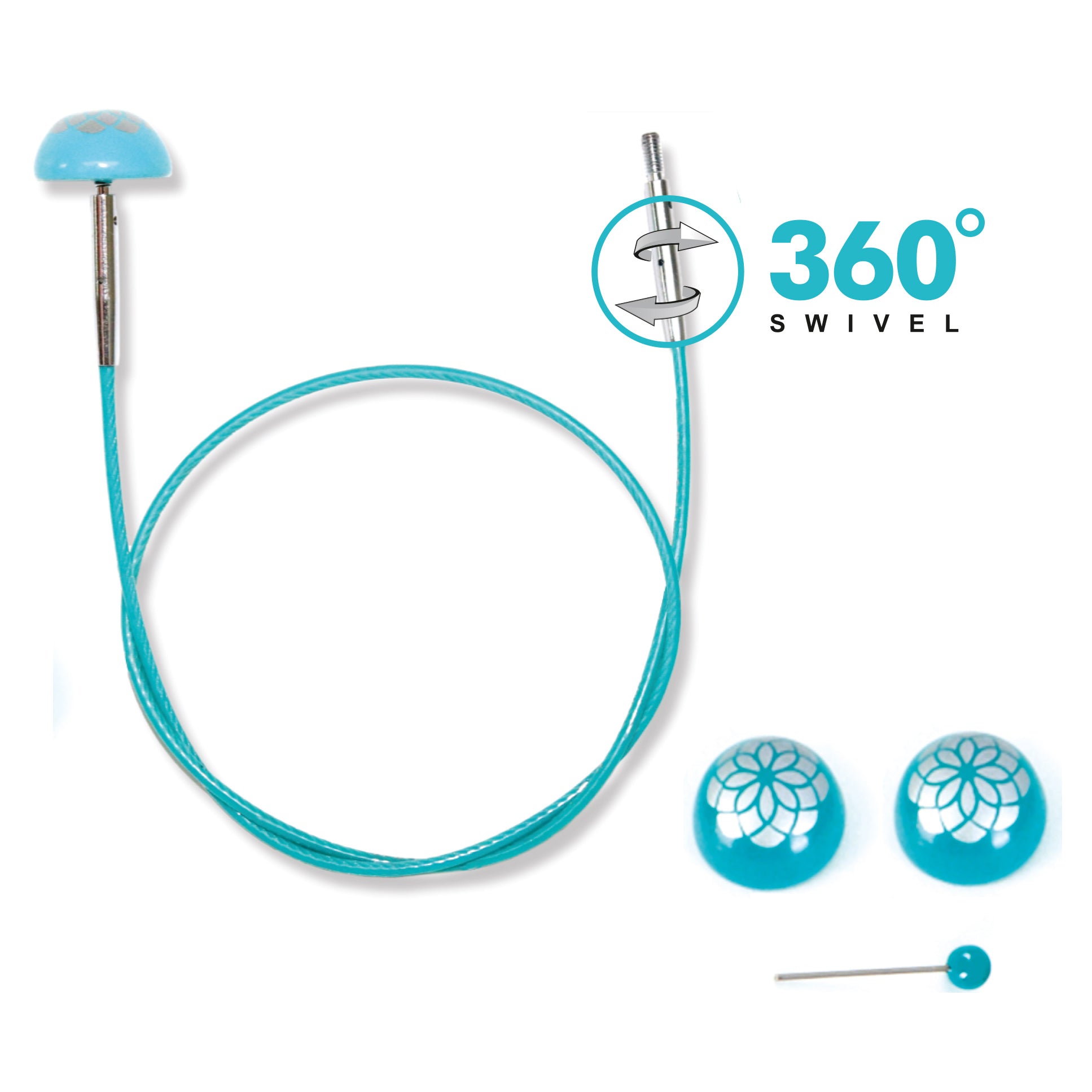 Knitpro The Mindful Collection 360º Swivel Interchangeable Needle Cabl ...