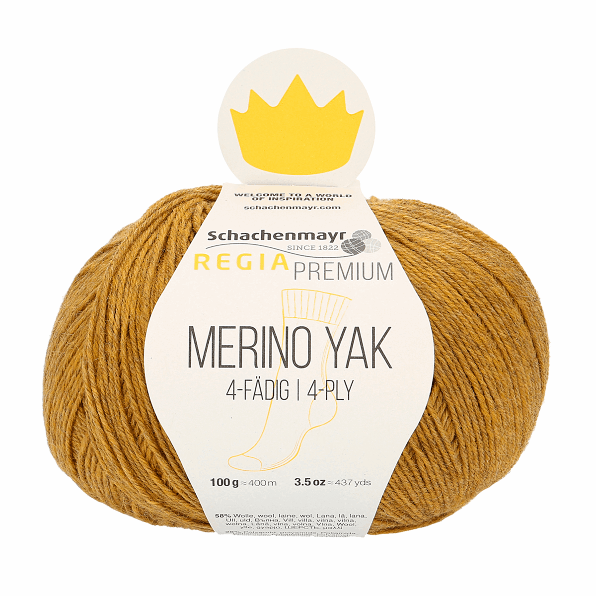 regia premium merino yak sock yarn 100g gold mix