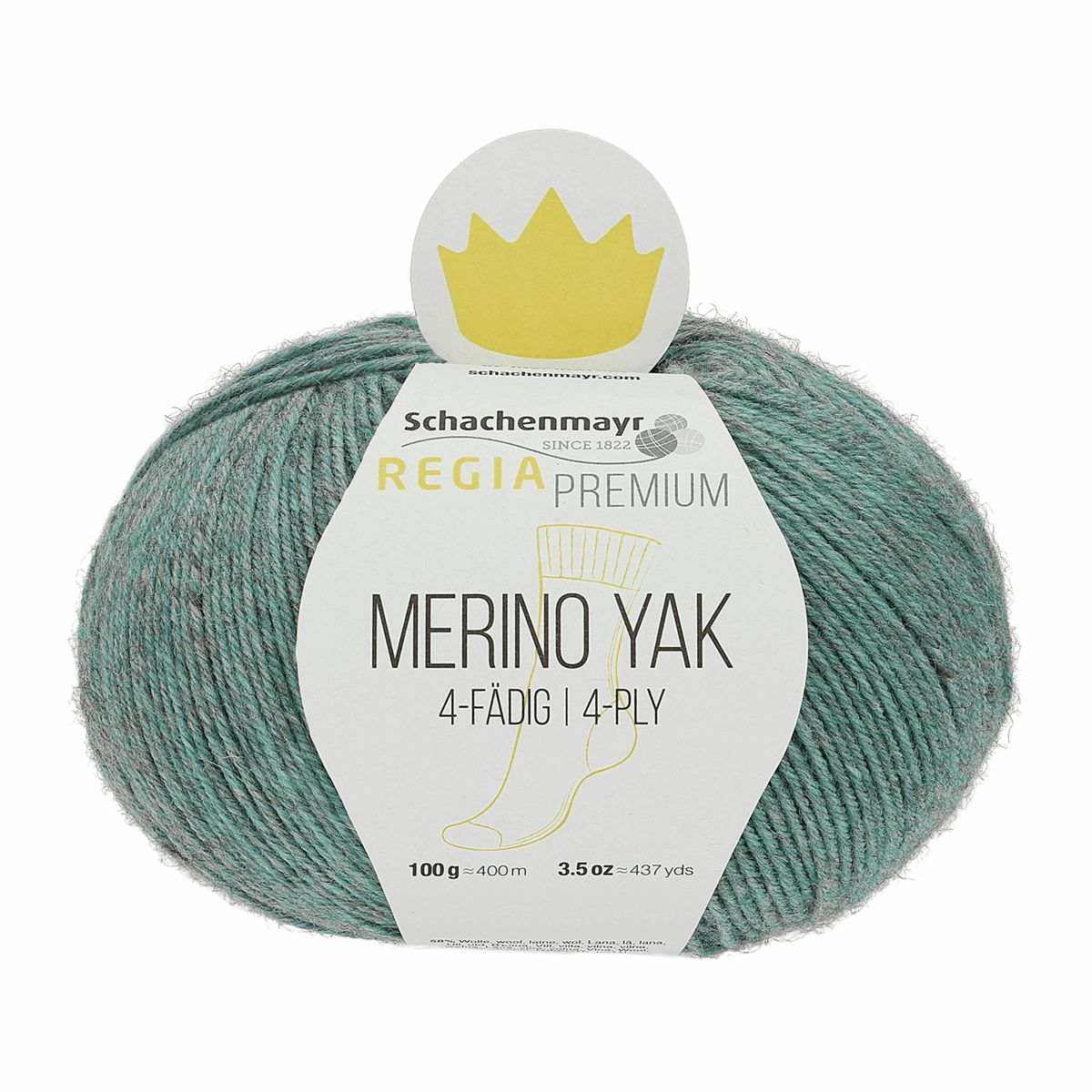 regia premium merino yak sock yarn 100g mineral blue mix