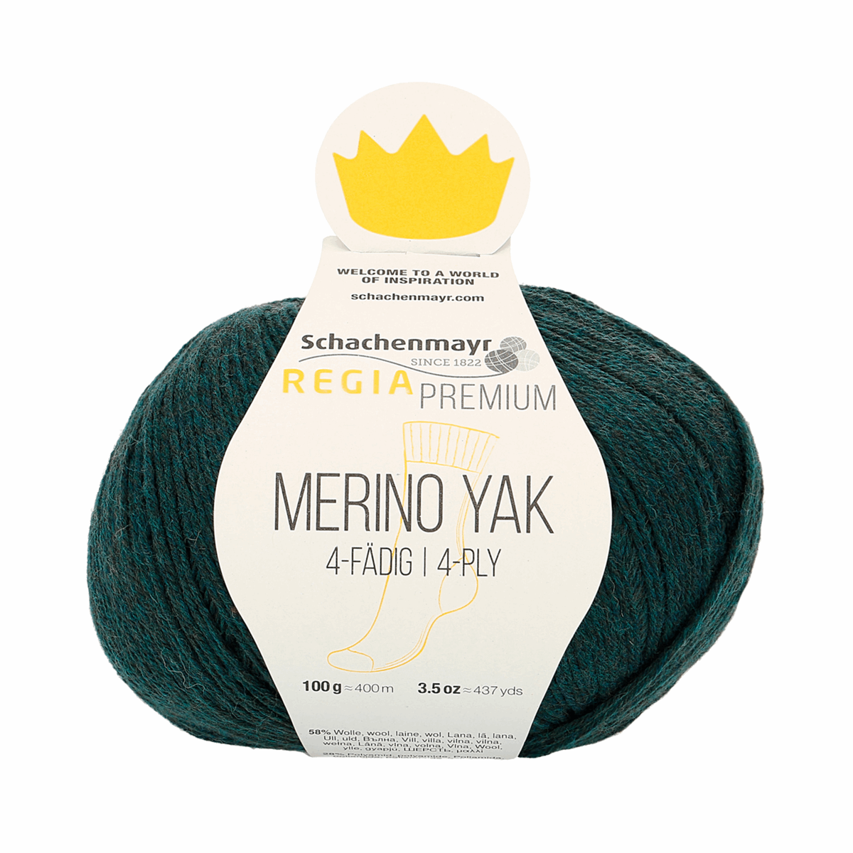 regia premium merino yak sock yarn 100g teal mix